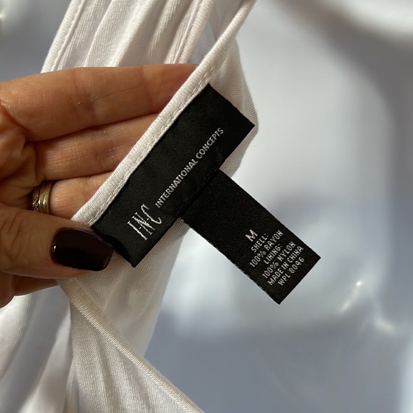 INC International Concepts Red Sequin Lips White Racerback Tank Top - Picture 4 of 6